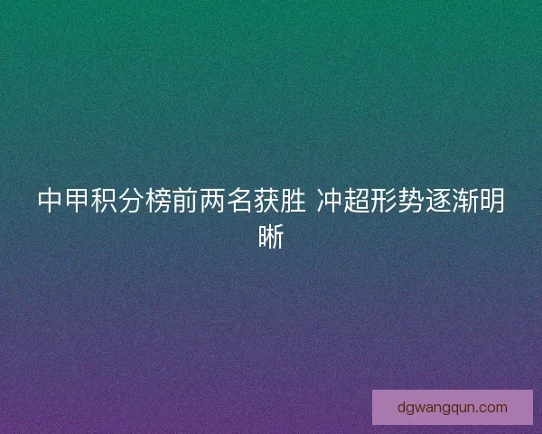 中甲积分榜前两名获胜 冲超形势逐渐明晰